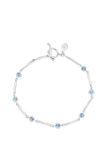 Dower & Hall sterling silver aquamarine bracelet 18.5cm (British brand)