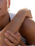Dower & Hall sterling silver aquamarine bracelet 18.5cm (British brand)