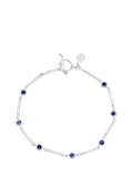 Dower & Hall sterling silver sapphire bracelet 18.5cm, imported from the UK