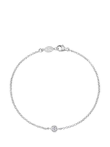 John Lewis Dower & Hall Dewdrop White Sapphire Chain Bracelet, Sterling Silver, 18.5cm- Buy online at McGrocer