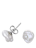 Dower & Hall keshi pearl stud earrings in silver (British brand)