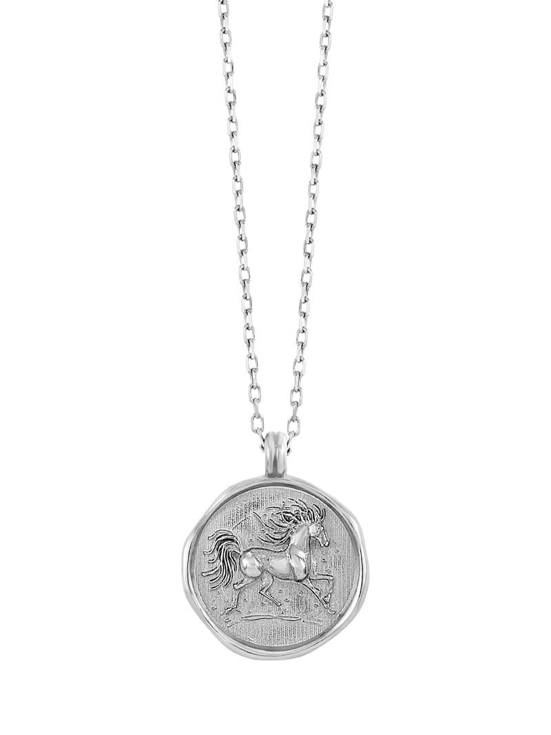 Dower & Hall Fire Horse necklace 9ct white gold, UK version
