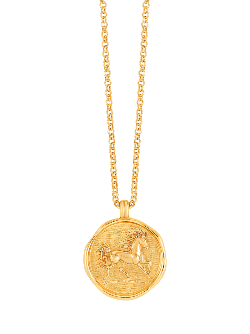 Dower & Hall Fire Horse necklace gold, UK version