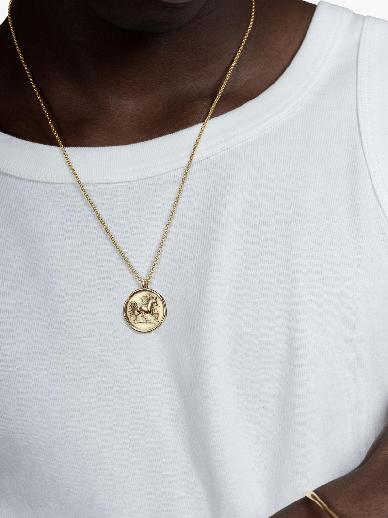 Dower & Hall Fire Horse necklace gold, UK version