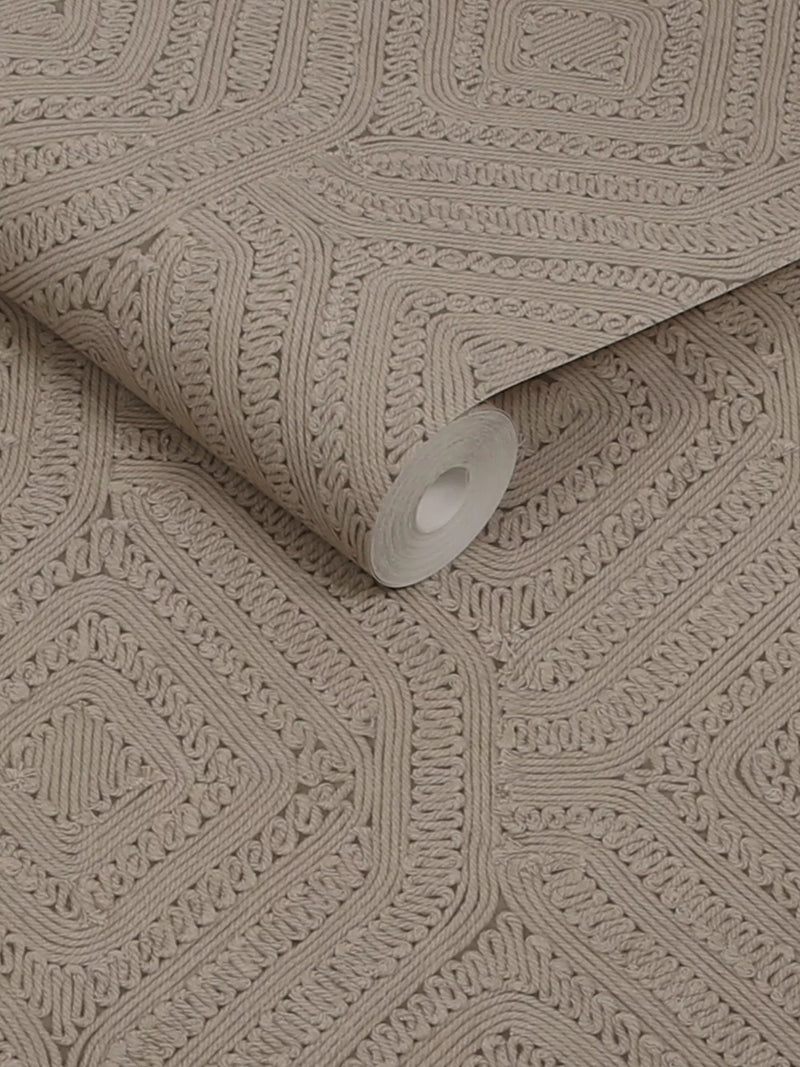 Abigail Ahern Artisan Weave Wallpaper Fawn, imported from the UK