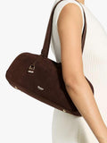 Dune London suede bowling handbag in brown (British brand)
