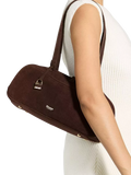 Dune London suede bowling handbag in brown (British brand)