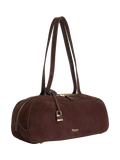 Dune London suede bowling handbag in brown (British brand)