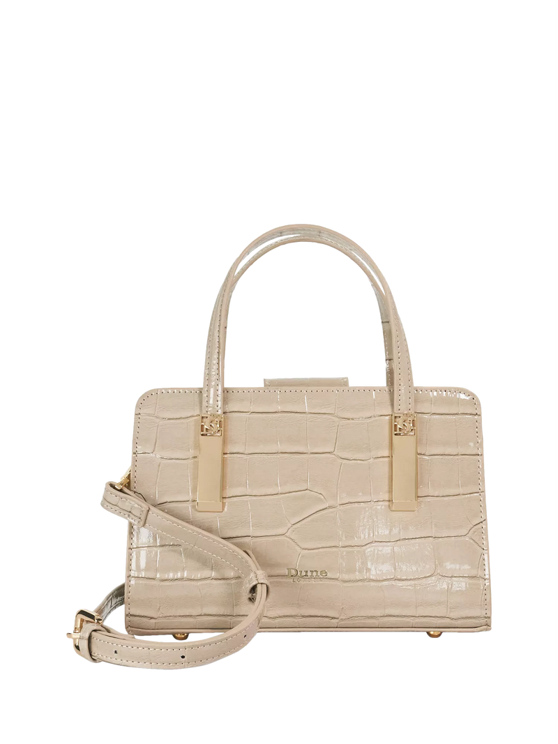 Dune London grey croc-effect grab bag (British brand)