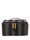 Caroline Gardner striped wash bag charcoal navy - British product