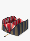 Caroline Gardner striped wash bag charcoal navy - British product