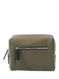 Caroline Gardner large slim wash bag in khaki (British brand)