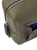 Caroline Gardner large slim wash bag in khaki (British brand)