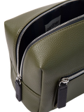 Caroline Gardner large slim wash bag in khaki (British brand)