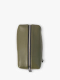 Caroline Gardner large slim wash bag in khaki (British brand)