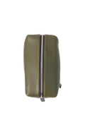 Caroline Gardner large slim wash bag in khaki (British brand)