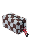 Caroline Gardner check grooming bag wine/blue UK version