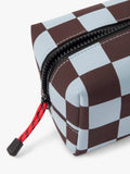 Caroline Gardner check grooming bag wine/blue UK version