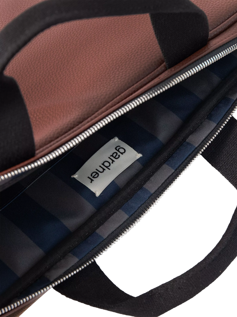 Caroline Gardner laptop bag in wine - British brand
