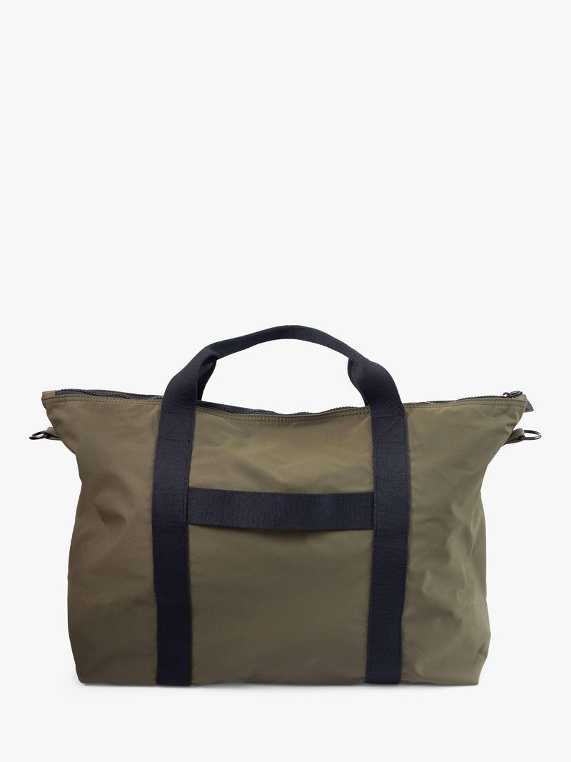 Caroline Gardner khaki duffle bag, UK version