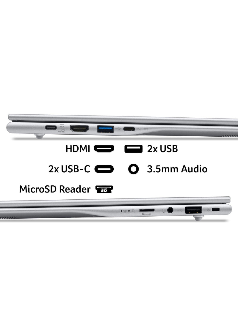 Acer Aspire Lite 15 laptop with AMD Ryzen 3 in silver - British product