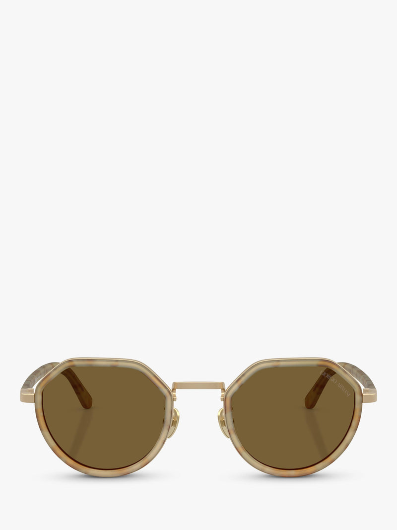 Giorgio Armani unisex round sunglasses brown frame, UK version