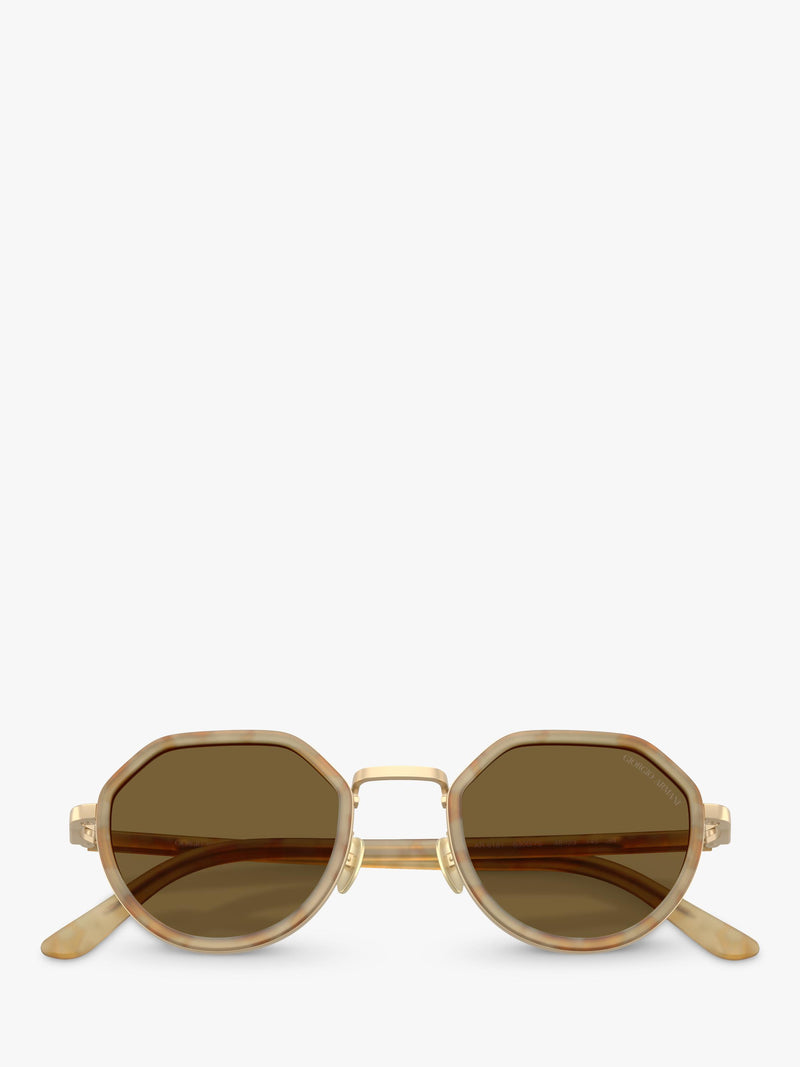 Giorgio Armani unisex round sunglasses brown frame, UK version