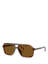 John Lewis Dolce & Gabbana DG4541 Men's Polarised Aviator Sunglasses Striped Brown/Brown- Buy online at McGrocer