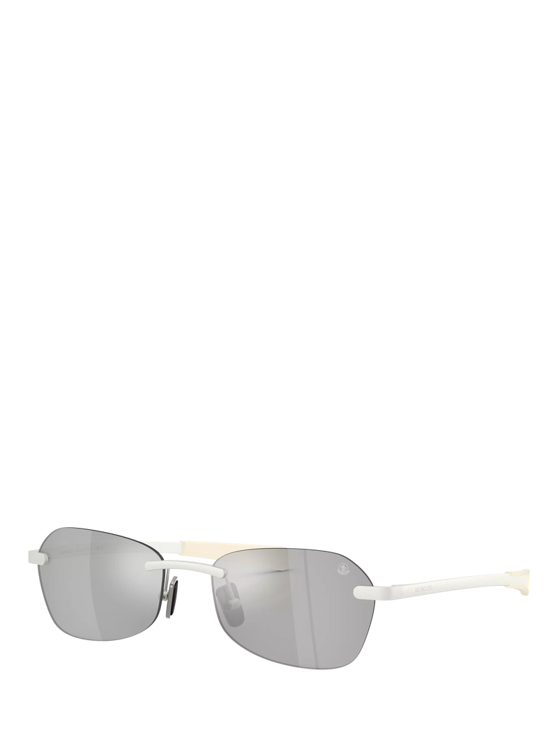 Moncler irregular sunglasses matte silver mirror grey (British brand)