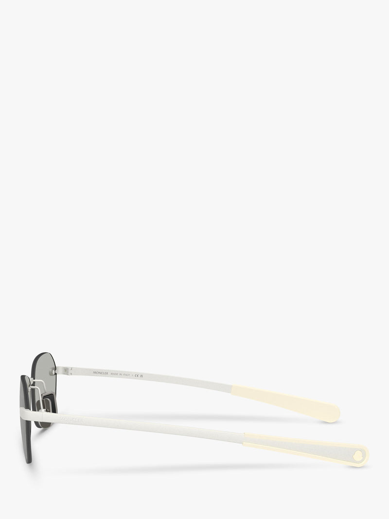 Moncler irregular sunglasses matte silver mirror grey (British brand)
