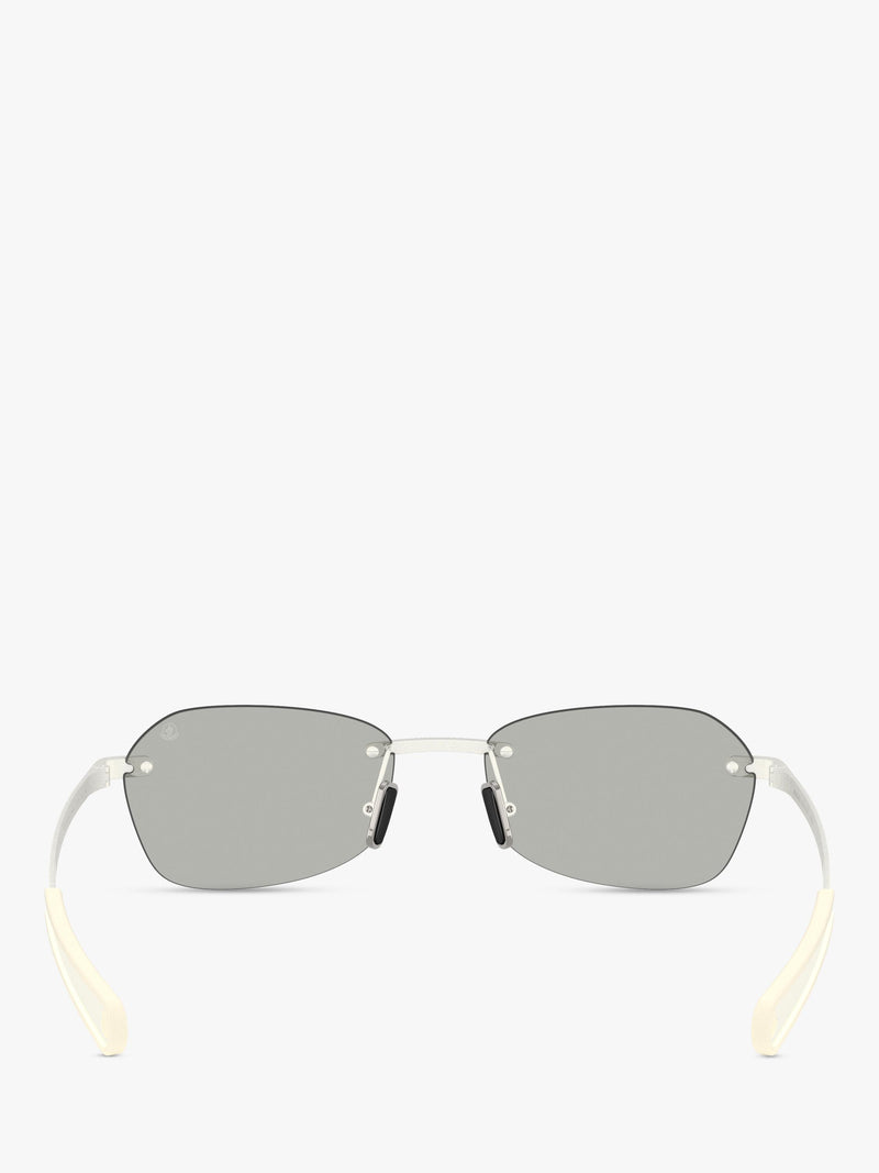 Moncler irregular sunglasses matte silver mirror grey (British brand)