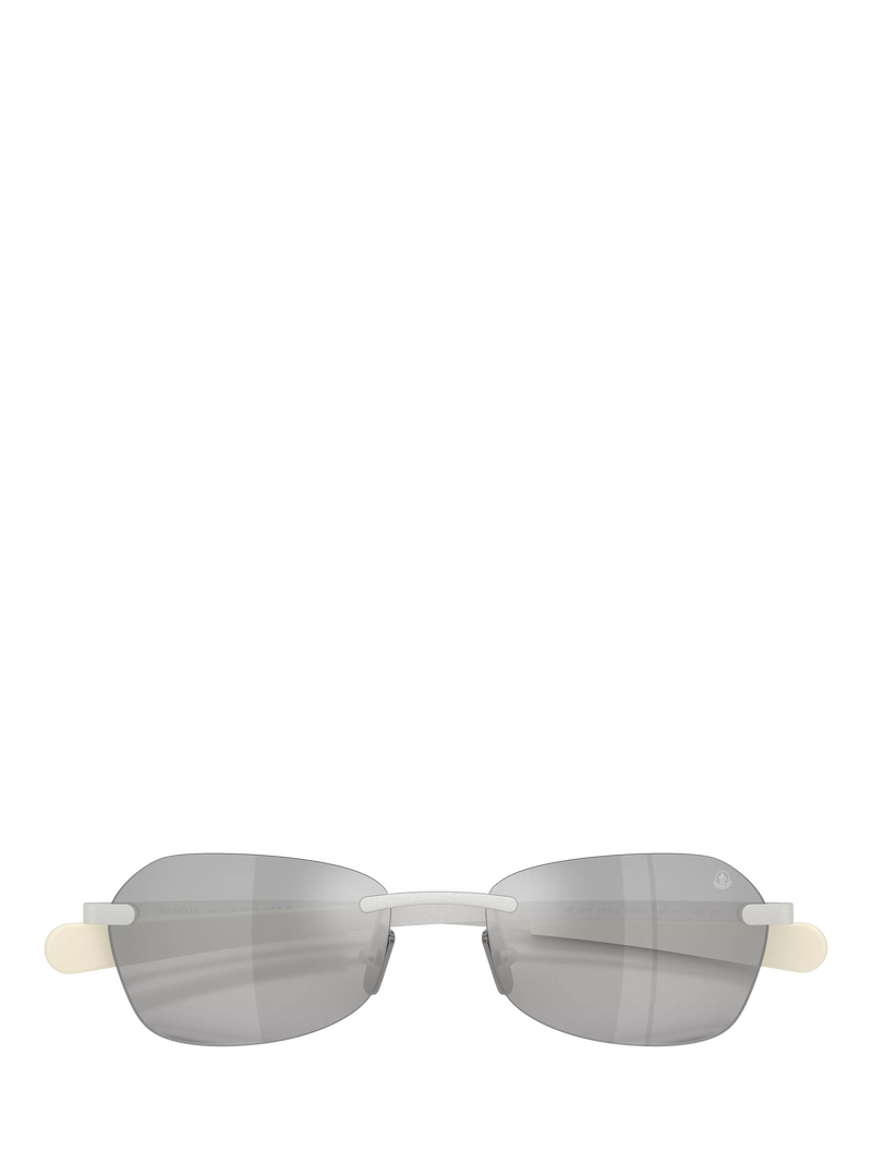 Moncler irregular sunglasses matte silver mirror grey (British brand)