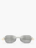 Moncler irregular sunglasses matte silver mirror grey (British brand)