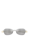 Moncler irregular sunglasses matte silver mirror grey (British brand)
