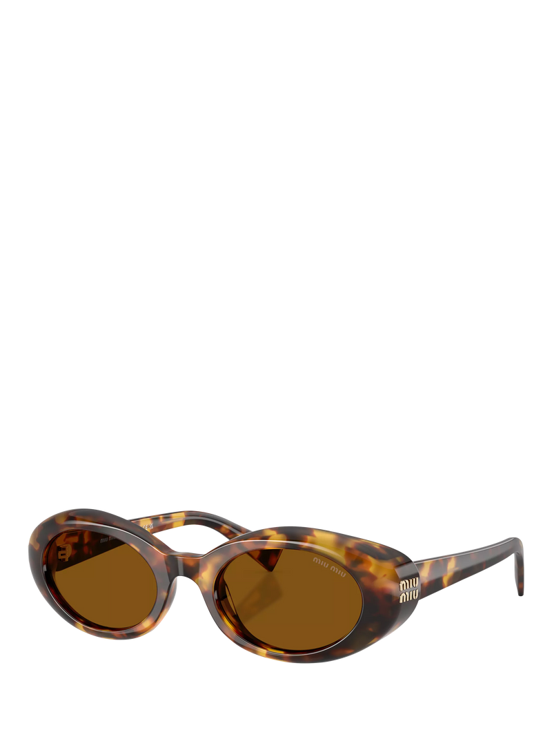 Miu Miu women's oval sunglasses honey Havana brown acetate - British product