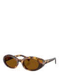 Miu Miu women's oval sunglasses honey Havana brown acetate - British product