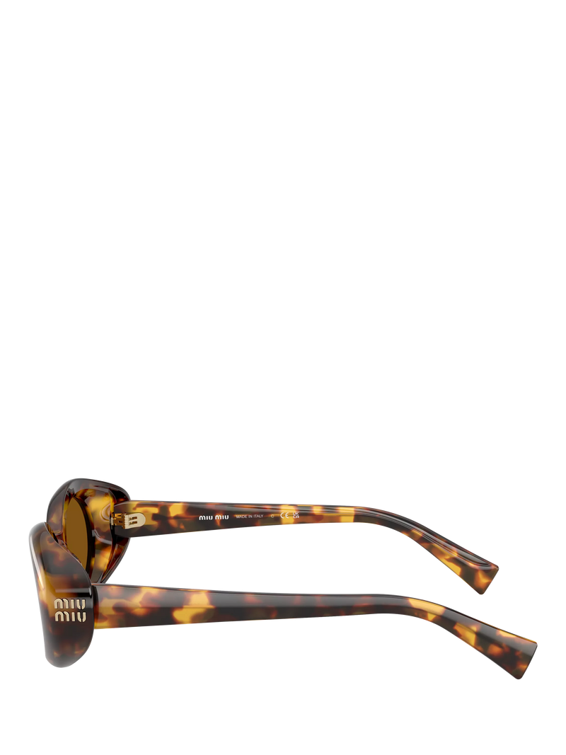Miu Miu women's oval sunglasses honey Havana brown acetate - British product