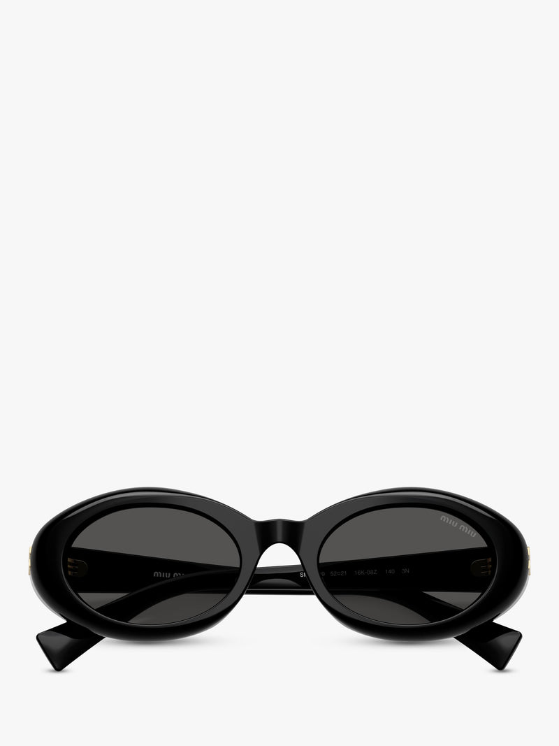 Miu Miu oval sunglasses black polyamide lenses UK version