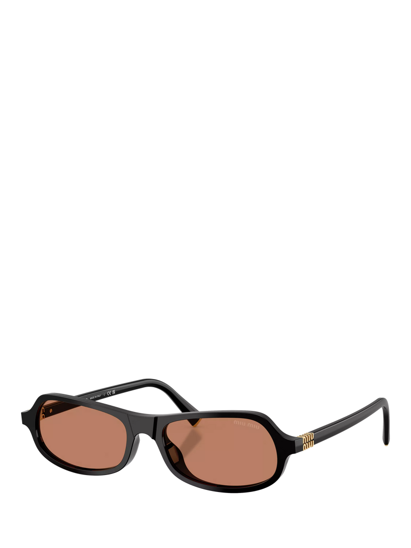 Miu Miu men's irregular sunglasses black/brown polyamide, UK version