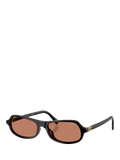 Miu Miu men's irregular sunglasses black/brown polyamide, UK version