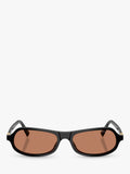 Miu Miu men's irregular sunglasses black/brown polyamide, UK version