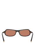 Miu Miu men's irregular sunglasses black/brown polyamide, UK version