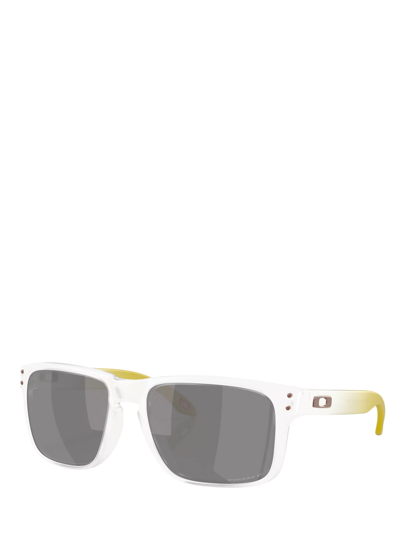 Oakley OO9102 Unisex Polarised Square Sunglasses, Matte Clear/Grey
