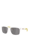 Oakley OO9102 Unisex Polarised Square Sunglasses, Matte Clear/Grey
