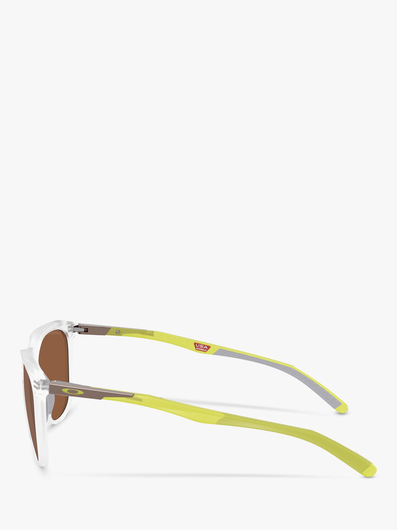 Oakley OO9286 polarised D-frame sunglasses matte clear/brown - British product