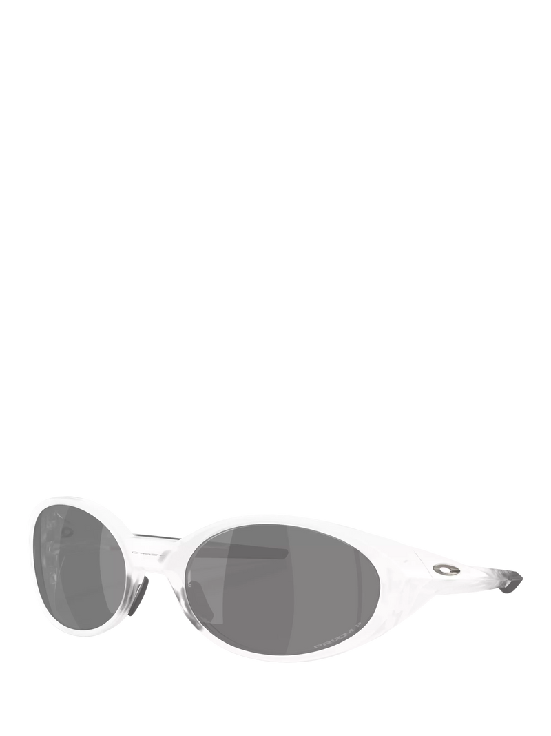 Oakley OO9438 Unisex Polarised Oval Sunglasses, Matte Clear/Grey