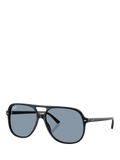 Ray-Ban RB2198 round sunglasses with black acetate frame, UK version