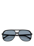Ray-Ban RB2198 round sunglasses with black acetate frame, UK version