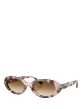 John Lewis Ray-Ban RB2223 Pink Havana Oval Sunglasses- Buy online at McGrocer