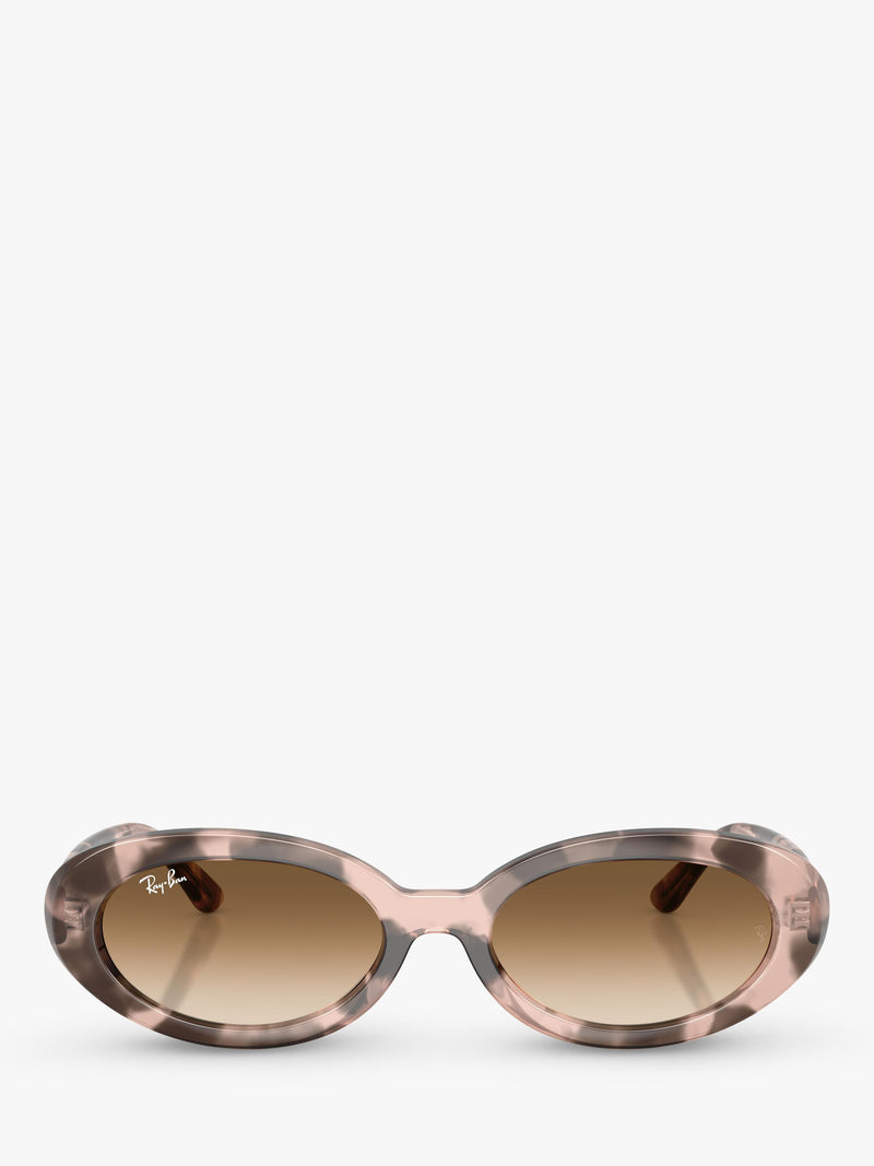 Ray-Ban women's oval sunglasses pink havana, UK version